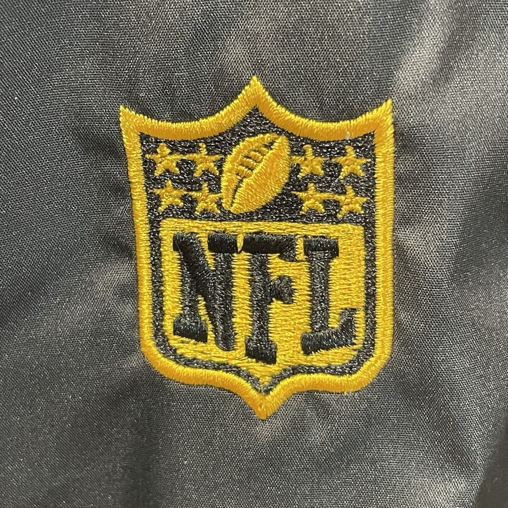 NFL Team Apparel Steelers Youth L 14/16 Windbreaker Jacket Full Zip Black Gold - Picture 9 of 11